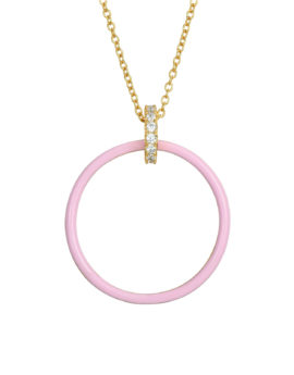 Collar doble aro rosa