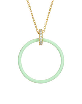 Collar doble aro verde