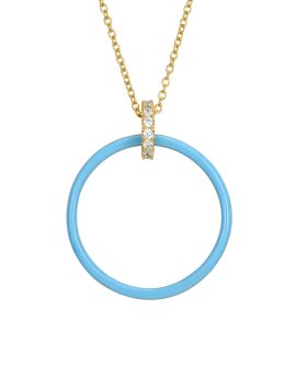 Collar doble aro turquesa