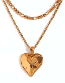 Cadena doble corazon