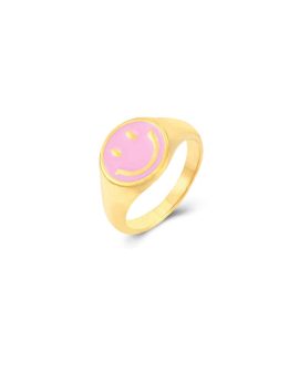 Anillo smiley rosa
