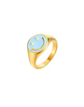 Anillo smiley turquesa