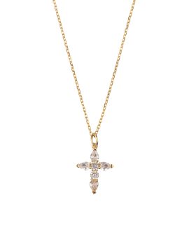 Collar cruz drop blanco