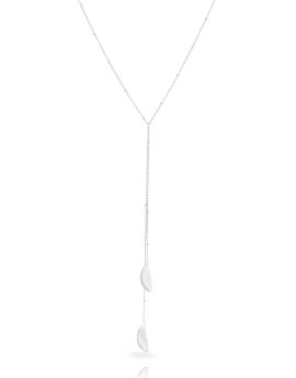 Collar largo hojas plata