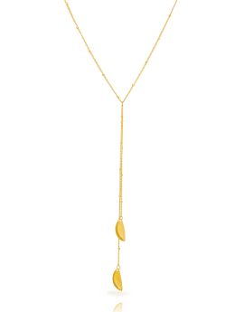 Collar largo hojas dorado