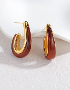 Aro carey ovalado marron