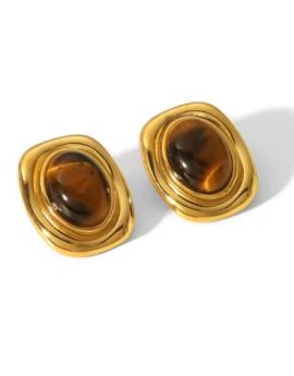 Pendiente ojo de tigre